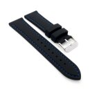 Easy-Klick Silikon Uhrenarmband Modell Reef schwarz-BN mit Seitenriegel 22 mm