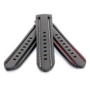 Easy-Klick Silikon Uhrenarmband  Modell Rosanna schwarz - rote Naht DS 22 mm