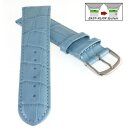 Easy-Klick Alligator Leder Uhrenarmband Modell Genf-71S XL-extralang eis-blau 16 mm