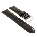 Easy-Klick Alligator Leder Uhrenarmband Modell Genf-71S XL-extralang schwarz 18 mm