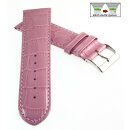 Easy-Klick Alligator Leder Uhrenarmband Modell Genf-71S XL-extralang confetto-rosa 18 mm