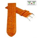 Easy-Klick Alligator Leder Uhrenarmband Modell Genf-71S XL-extralang aprikose-orange 24 mm