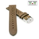 Easy-Klick Soft Kalb-Nappa Rallye Uhrenarmband Modell Montreal-Golf-XL khaki-grün 22 mm