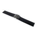 Easy-Klick Silikon Uhrenarmband Modell Performance-FS-P schwarz 22 mm mit Reifenmuster