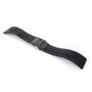 Silikon Uhrenarmband Modell Kreta-FS-P schwarz 20 mm, Faltschließe