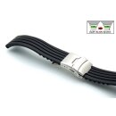 Easy-Klick Silikon Uhrenarmband Modell Kreta-FS-S schwarz 20 mm, Faltschließe