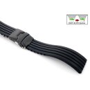 Easy-Klick Silikon Uhrenarmband Modell Kreta-FS-P schwarz 20 mm, Faltschließe