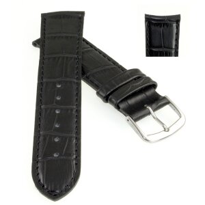 Alligator Rundanstoß Uhrenarmband Modell Rondo-TiT schwarz 23 mm