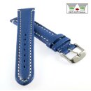 Easy-Klick Büffelleder Uhrenarmband Modell Buffalo königs-blau 22 mm