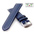 Easy-Klick Büffelleder Uhrenarmband Modell Buffalo-XL navy-blau 24 mm