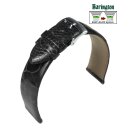 Barington Easy-Klick echt Straussbein Uhrenarmband schwarz 20 mm, Handarbeit