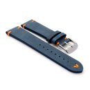 Easy-Klick Rindleder Uhrenarmband Modell Beluga-Pito-NL blau-orange 18 mm