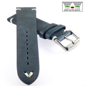 Easy-Klick Rindleder Uhrenarmband Modell Beluga-Pito-NL blau-WN 20 mm