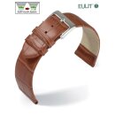 Feines Eulit Easy-Klick Alligator Uhrenarmband Modell Rainbow cognac 16 mm ohne Naht