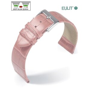 Feines Eulit Easy-Klick Alligator Uhrenarmband Modell Rainbow rosa 16 mm ohne Naht