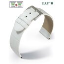 Feines Eulit Easy-Klick Alligator Uhrenarmband Modell Rainbow weiß 18 mm ohne Naht
