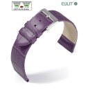 Feines Eulit Easy-Klick Alligator Uhrenarmband Modell Rainbow flieder 20 mm ohne Naht