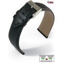 Eulux Easy-Klick Oliven-Leder Uhrenarmband Modell Olive schwarz 18 mm, Handarbeit
