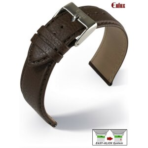 Eulux Easy-Klick Oliven-Leder Uhrenarmband Modell Olive mocca 18 mm, Handarbeit