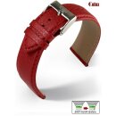 Eulux Easy-Klick Oliven-Leder Uhrenarmband Modell Olive rot 18 mm, Handarbeit