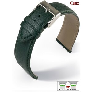 Eulux Easy-Klick Oliven-Leder Uhrenarmband Modell Olive grün 18 mm, Handarbeit