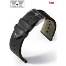 Eulux Easy-Klick Soft-Pferdeleder Uhrarmband Modell Cavallo schwarz 22 mm