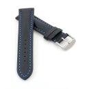 Französisches, softweiches Uhrenarmband Modell Paris schwarz-blau 24 mm