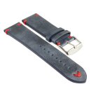 Easy-Klick Rindleder Uhrenarmband Modell Beluga-Pepsi-NL blau-rot 20 mm, Pepsi Farben