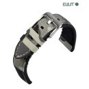Eulit Hybrid Silikon-Canvas Uhrenarmband Modell Eutec-Camouflage grau 20 mm