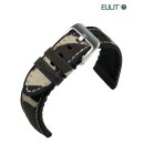 Eulit Hybrid Silikon-Canvas Uhrenarmband Modell Eutec-Camouflage beige-braun 20 mm