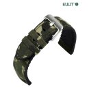 Eulit Hybrid Silikon-Canvas Uhrenarmband Modell Eutec-Camouflage grün 20 mm