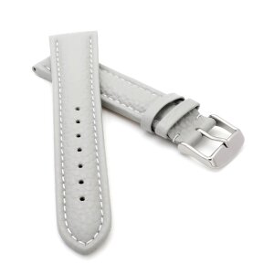 Soft-Kalbsleder Uhrenarmband Modell Freiburg-DS hell-grau-TiT 26 mm