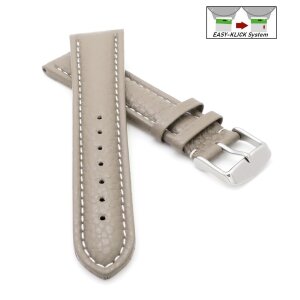 Easy-Klick Kalbsleder Uhrenarmband Modell Freiburg-DS taupe-WN 24 mm
