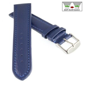 Easy-Klick Kalbsleder Uhrenarmband Modell Freiburg-DS navyblau-TiT 18 mm