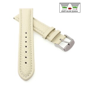 Easy-Klick Kalbsleder Uhrenarmband Modell Freiburg-DS perle-creme-TiT 26 mm