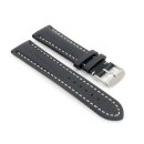 Französisches, softweiches Uhrenarmband Modell Paris schwarz-WN 22 mm