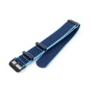 GEO-Straps Nato Nylon Uhrenarmband Modell Beat-P blau-blau 22 mm