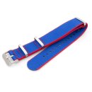 GEO-Straps Nato Nylon Uhrenarmband Modell Beat-S blau-rot...