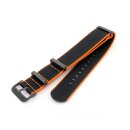 GEO-Straps Nato Nylon Uhrenarmband Modell Beat-P schwarz-orange 22 mm