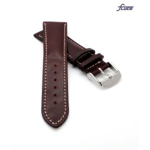 Fluco Uhrenarmband Shell Cordovan Modell Galopper-Chrono mocca-WN 22 mm Handarbeit