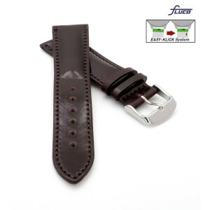 Fluco Easy-Klick Uhrenarmband Shell Cordovan Modell Galopper-Chrono mocca-TiT 20 mm Handarbeit