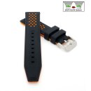 Easy-Klick Silikon Uhrenarmband Modell Sylt schwarz-orange 20 mm