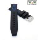 Easy-Klick Silikon Uhrenarmband Modell Sylt schwarz-blau 20 mm