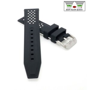 Easy-Klick Silikon Uhrenarmband Modell Sylt schwarz-weiß 24 mm