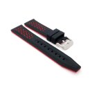 Easy-Klick Silikon Uhrenarmband Modell Sylt schwarz-rot 26 mm