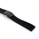 Silikon Uhrenarmband Modell Karoso-FS-P schwarz 24 mm,...