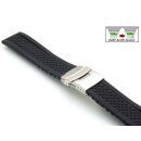 Easy-Klick Silikon Uhrenarmband Modell Karoso-FS-S schwarz 20 mm, Faltschließe-Karo