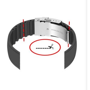 Easy-Klick Silikon Uhrenarmband Modell Karoso-FS-P schwarz 20 mm, Faltschließe-Karo