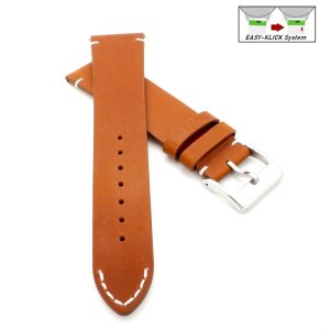 Easy-Klick Premium Sattelleder Uhrenarmband Modell Rugby cognac 18 mm