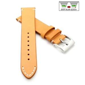Easy-Klick Premium Sattelleder Uhrenarmband Modell Rugby natur-braun 24 mm
